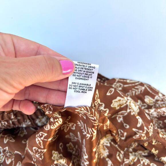 New Natalie Martin Maggie Dress Long Sleeve Short Mini Large Brown Maple NWT - Picture 11 of 11